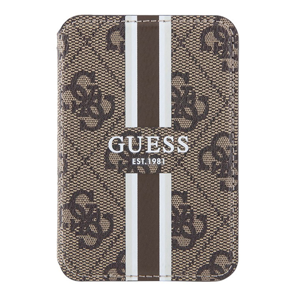 Магнитный бумажник Guess Cardslot MagSafe PU 4G Stripes. Цвет: коричневый