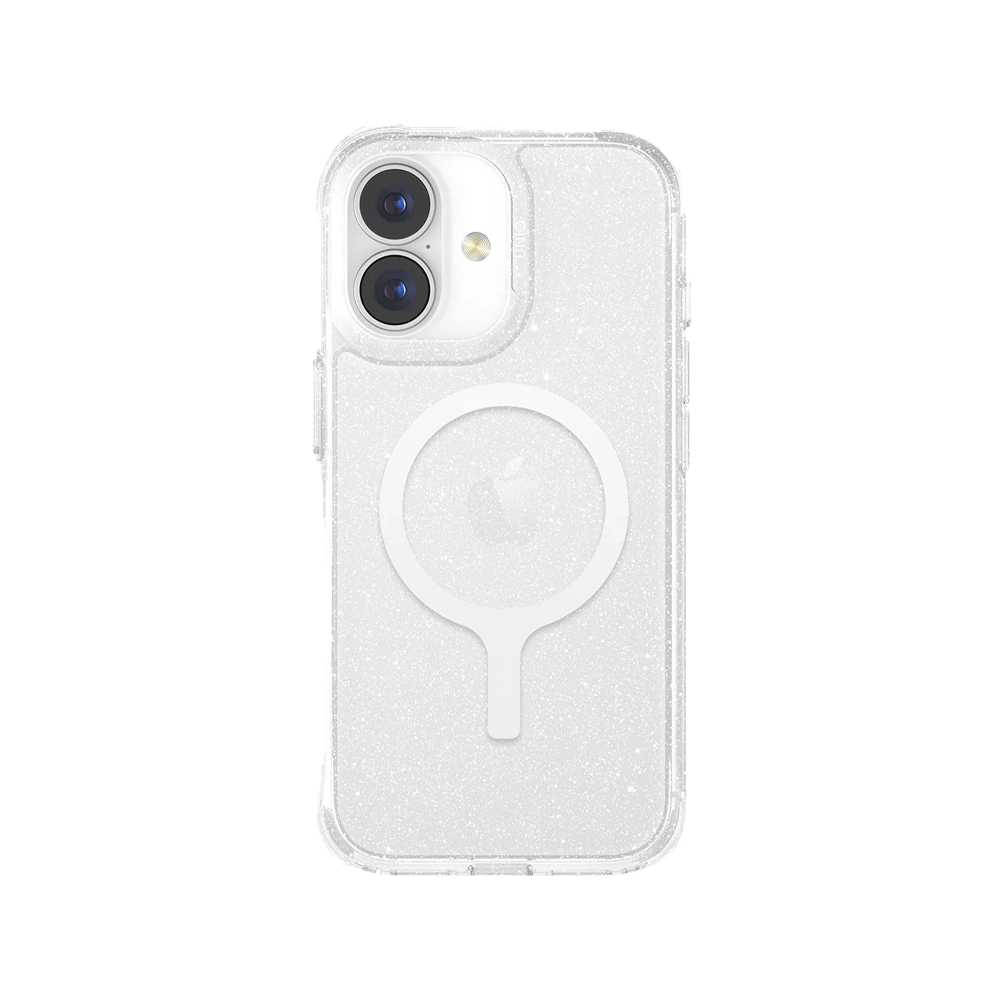 Чехол Uniq Lifepro Xtreme Tinsel с MagSafe для iPhone 17. Цвет: прозрачный блестящий