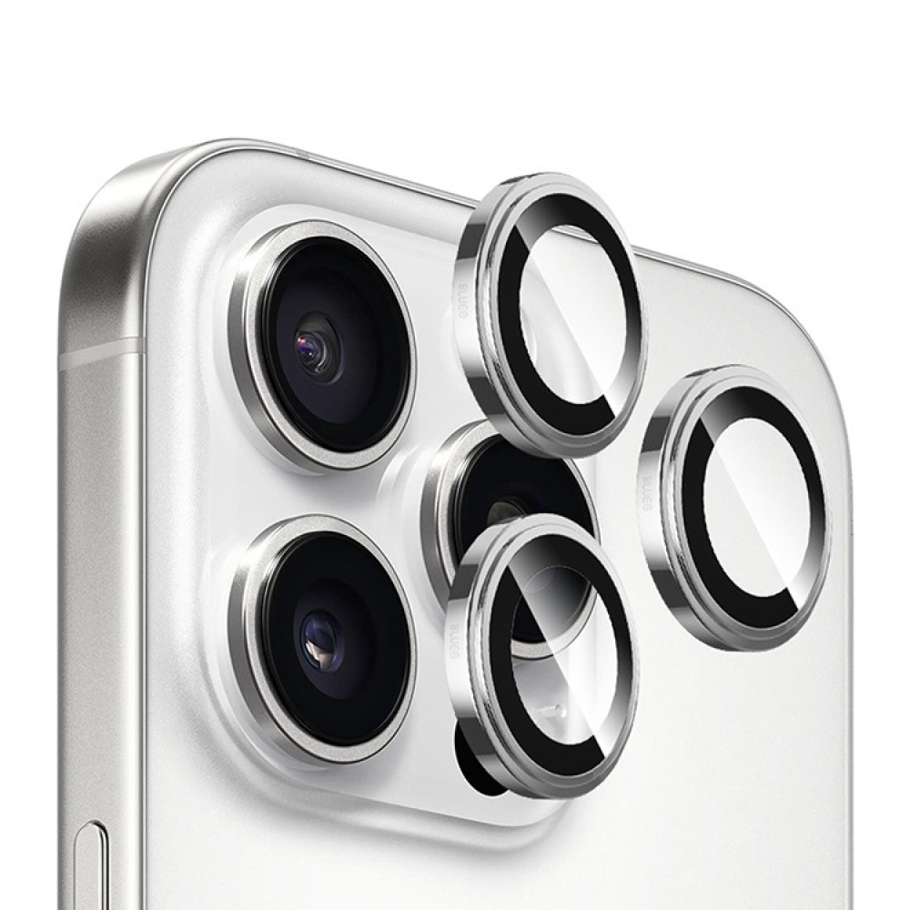Защитное стекло BlueO Camera lens SAPPHIRE Alloy д/камеры iPhone 16 P/16 PM (3 шт.). Цвет: серебро