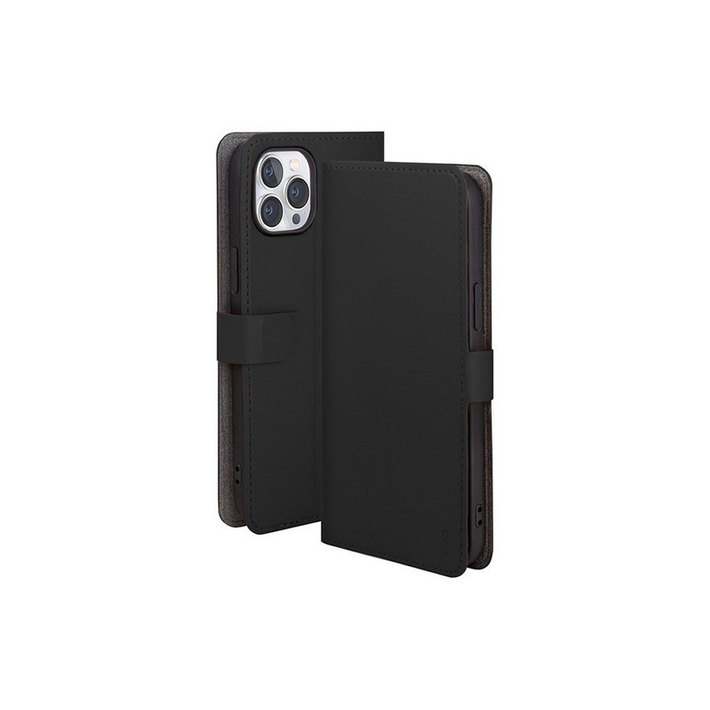 Чехол-книжка Uniq Journa Heritage для iPhone 14 Pro Max, искусств. кожа. Цвет: чёрный