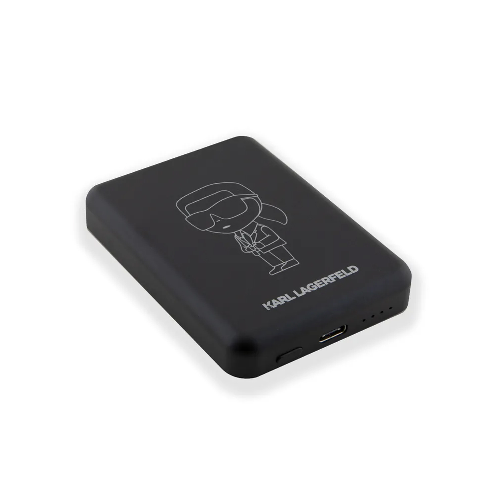Внешний аккумулятор Lagerfeld NFT Iconic Karl Outlines MagSafe, 5000mAh. Цвет: черный