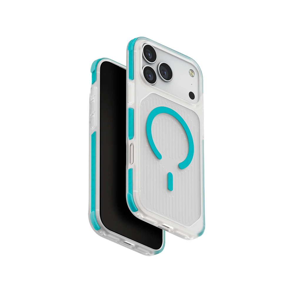 Чехол Uniq Combat Active с MagSafe для iPhone 17 Pro Max. Цвет: прозрачный/бирюзовый