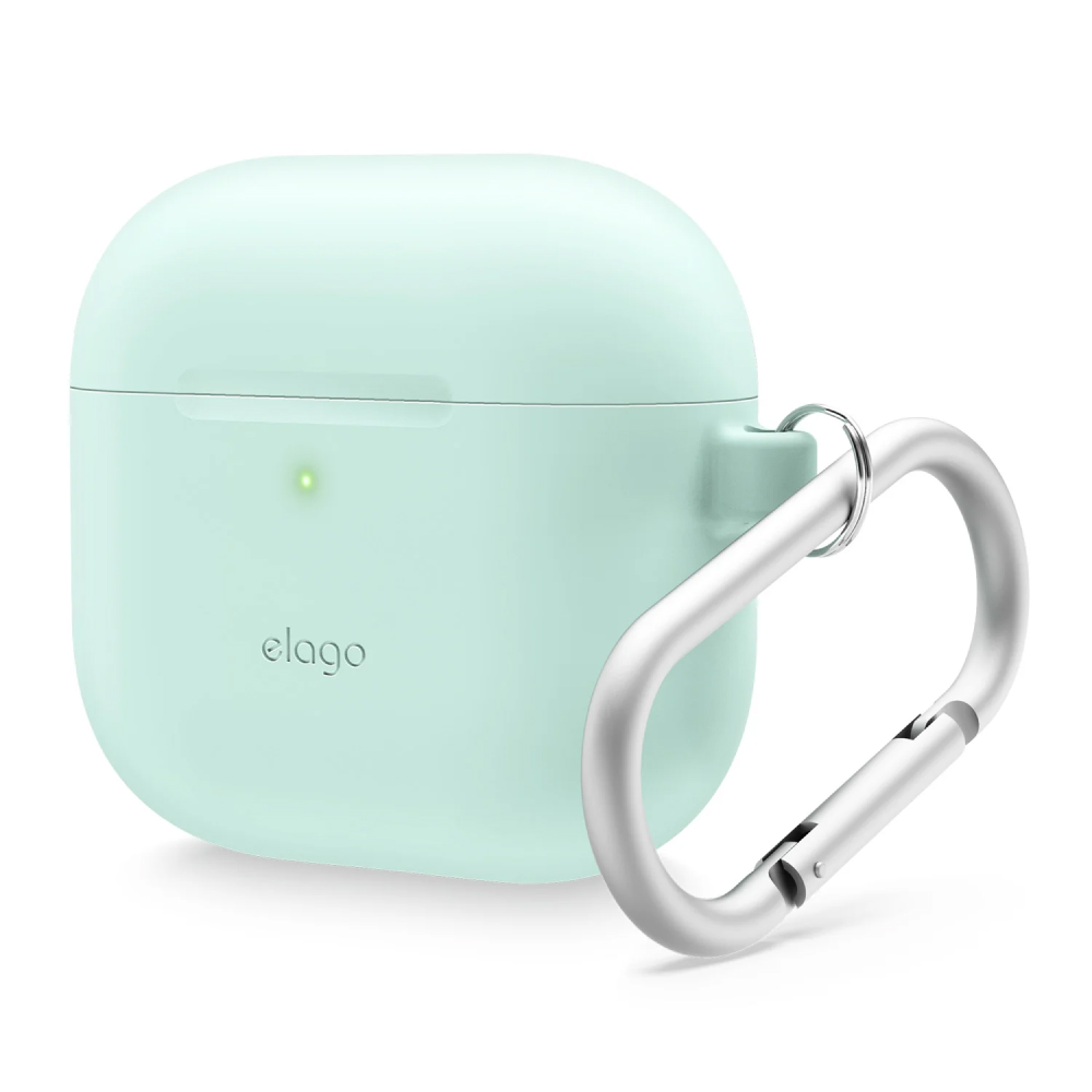 Чехол Elago Silicone Hang case для AirPods 4, силикон. Цвет: мятный