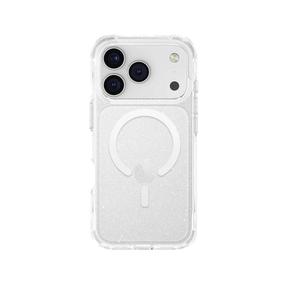 Чехол Uniq Lifepro Xtreme Tinsel с MagSafe для iPhone 17 Pro Max. Цвет: прозрачный блестящий