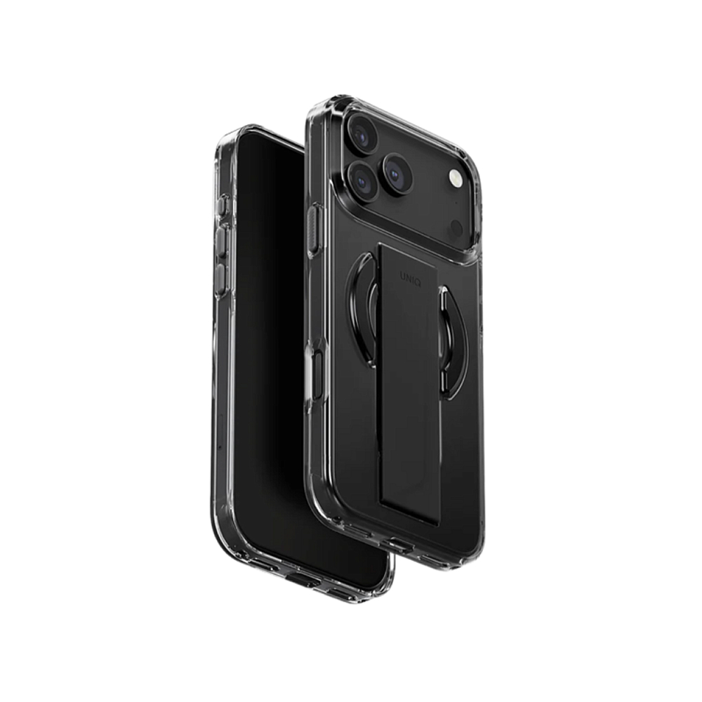 Чехол Uniq Heldro Air with FlexGrip с MagSafe для iPhone 17 Pro. Цвет: прозрачный серый