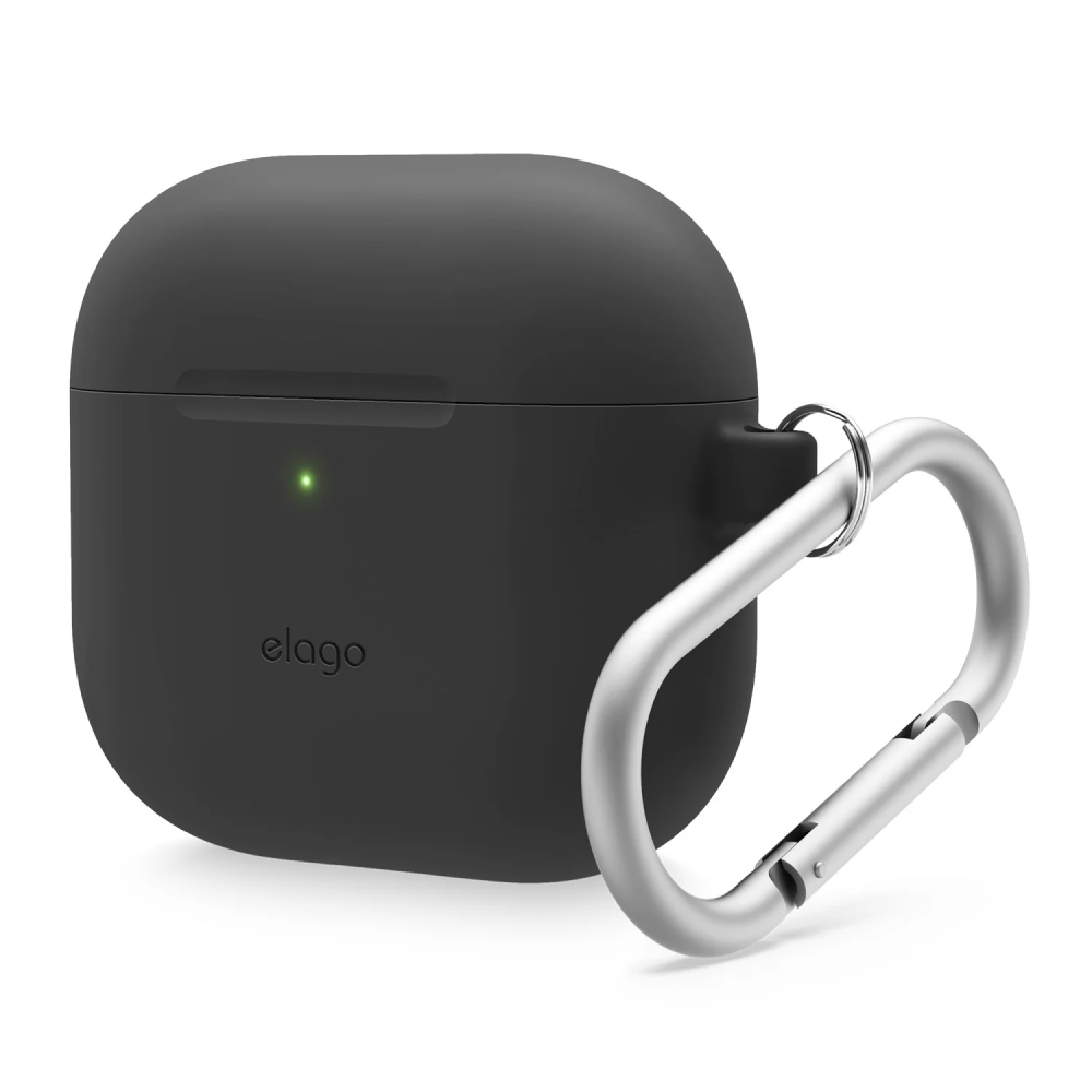 Чехол Elago Silicone Hang case для AirPods 4, силикон. Цвет: черный