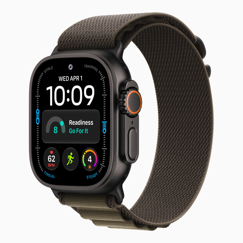 Apple Watch Ultra 4 (2026), 49 мм, черный титан, "альпийская петля" темно-оливкового цвета