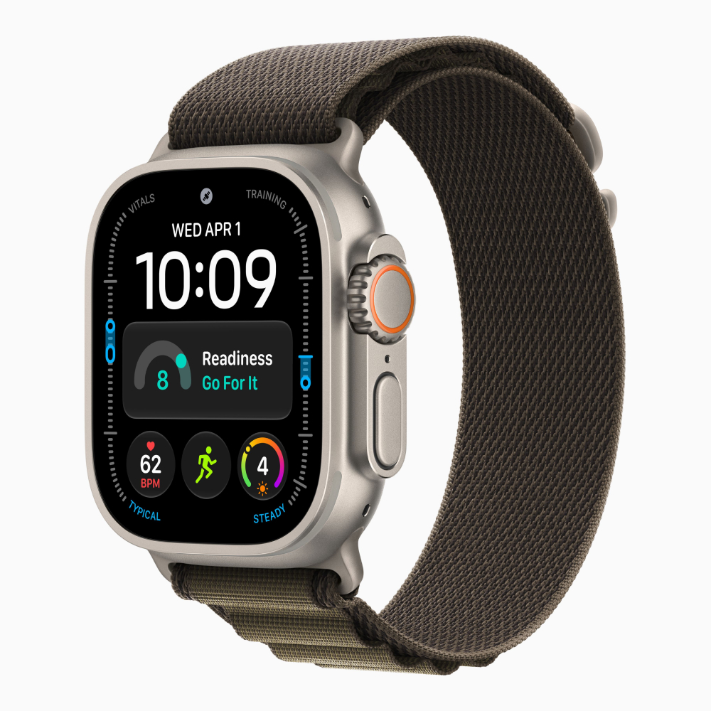 Apple Watch Ultra 4 (2026), 49 мм, природный титан, "альпийская петля" темно-оливкового цвета