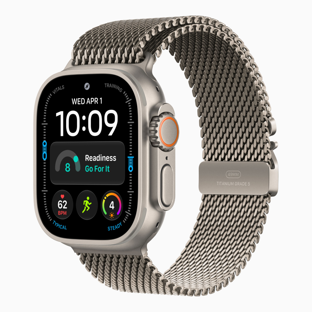 Apple Watch Ultra 4 (2026), 49 мм, природный титан, "миланская петля"