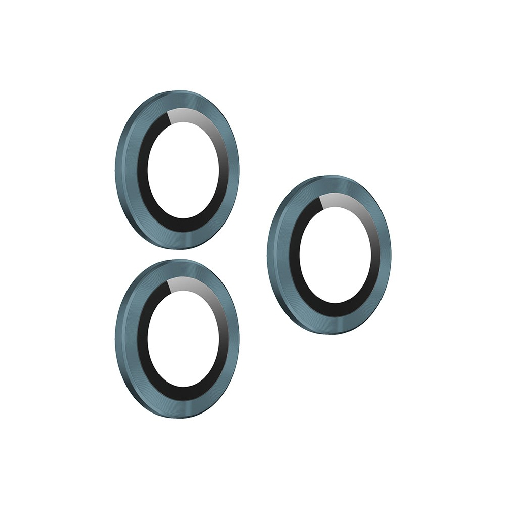 Стекло BlueO Camera Armor Lens (алюм.кромка, 3шт) для iPhone 13 Pro/13 Pro Max, 0.26. Цвет: голубой