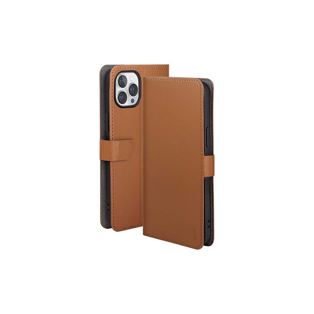 Чехол-книжка Uniq Journa Heritage для iPhone 14, искусств. кожа. Цвет: коричневый