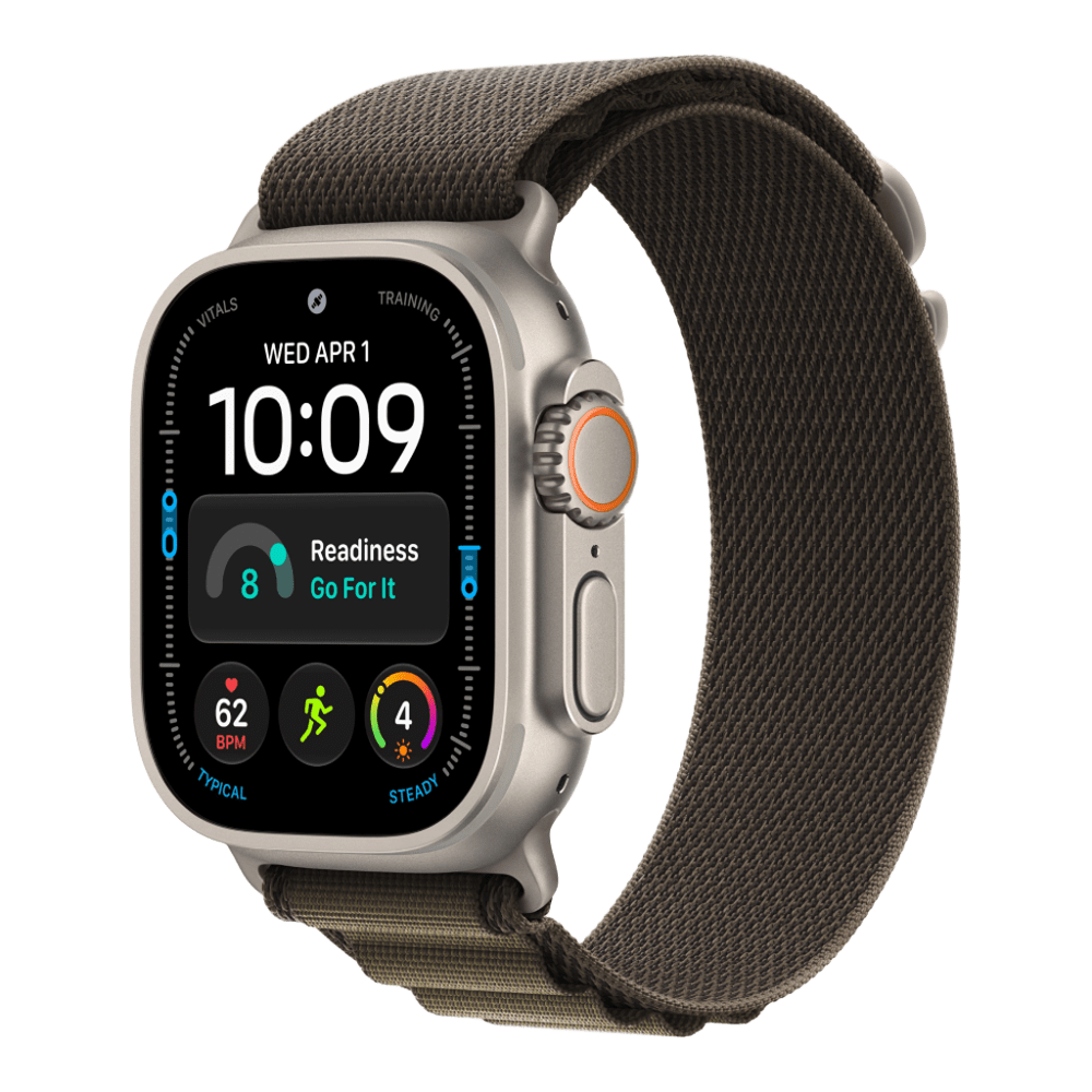 Apple Watch Ultra 4 (2026), 49 мм, природный титан, "альпийская петля" темно-оливкового цвета
