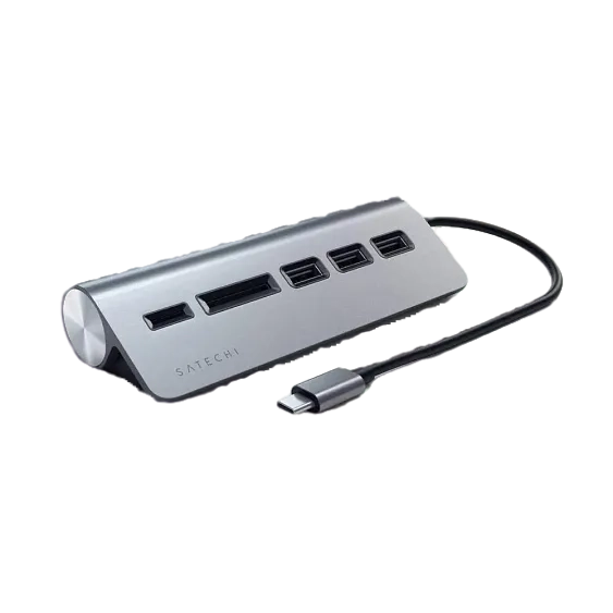 USB-хаб Satechi Type-C Aluminium USB Hub & Micro/SD Card Reader w/Cable. Цвет: "серый космос"
