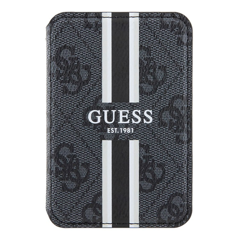 Магнитный бумажник Guess Cardslot MagSafe PU 4G Stripes. Цвет: чёрный