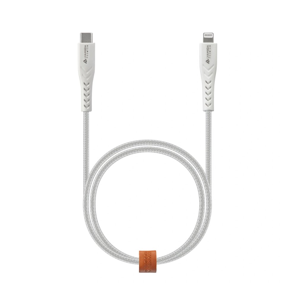 Кабель Lyambda MFI USB-C — Lightning M/M, 3А, 0.25м. Цвет: белый