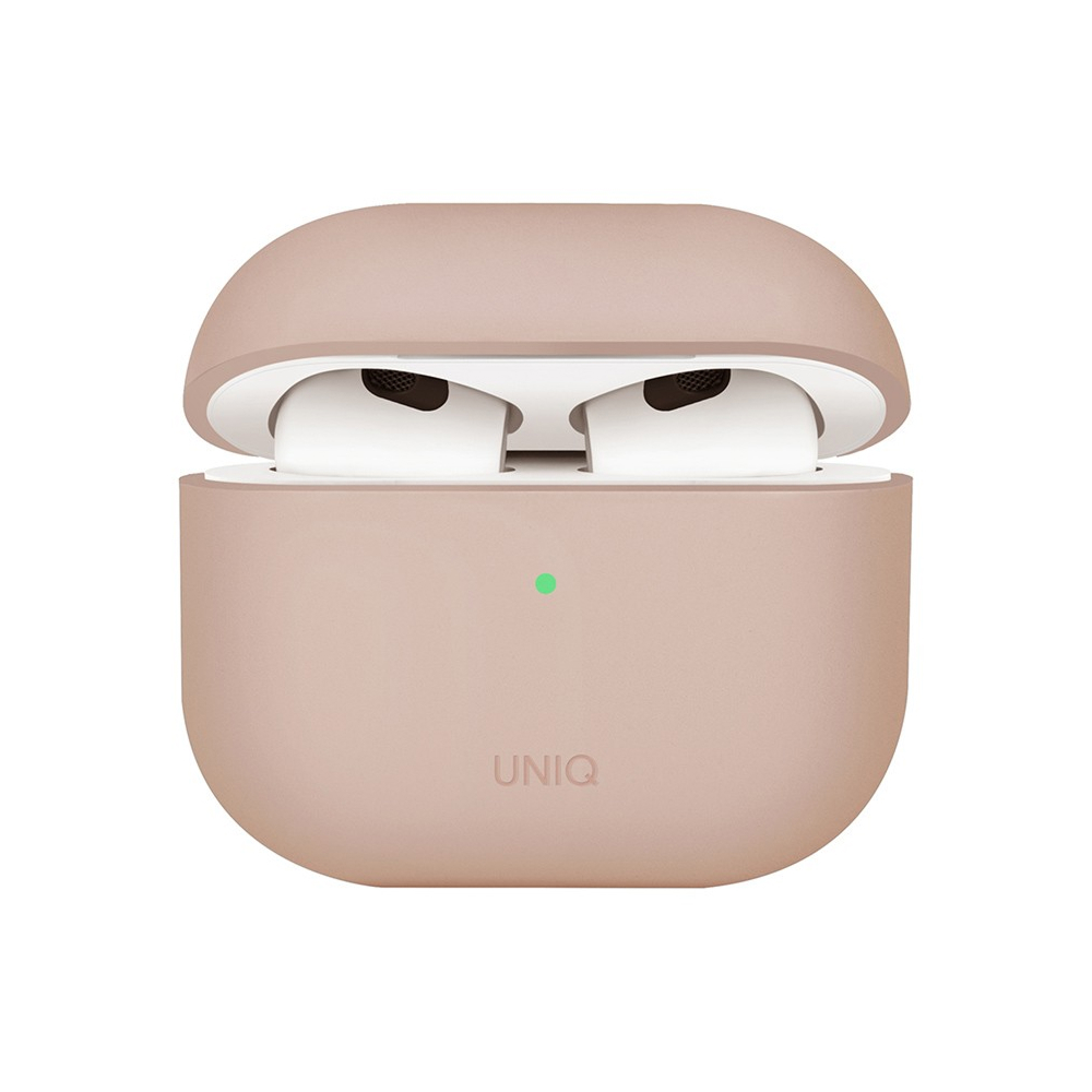 Чехол UNIQ Lino для AirPods 4, силикон. Цвет: розовый