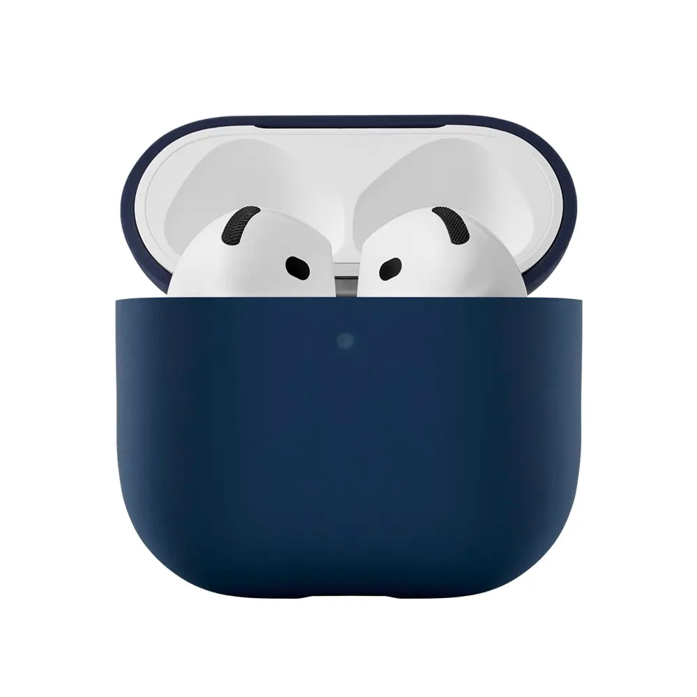 Чехол усиленный uBear Touch Pro для AirPods 4, силикон. Цвет: темно-синий
