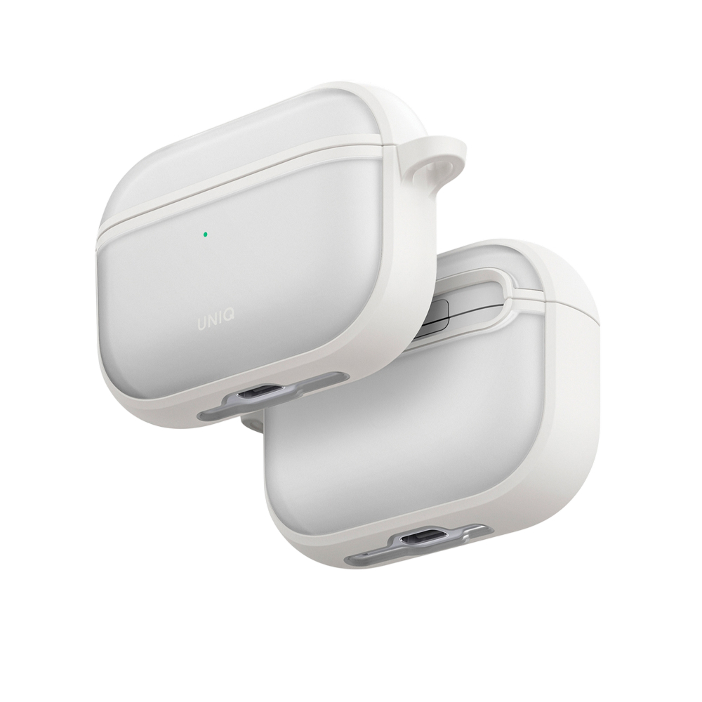 Чехол Uniq Veren Shockproof with carabin для AirPods Pro 3. Цвет: белый