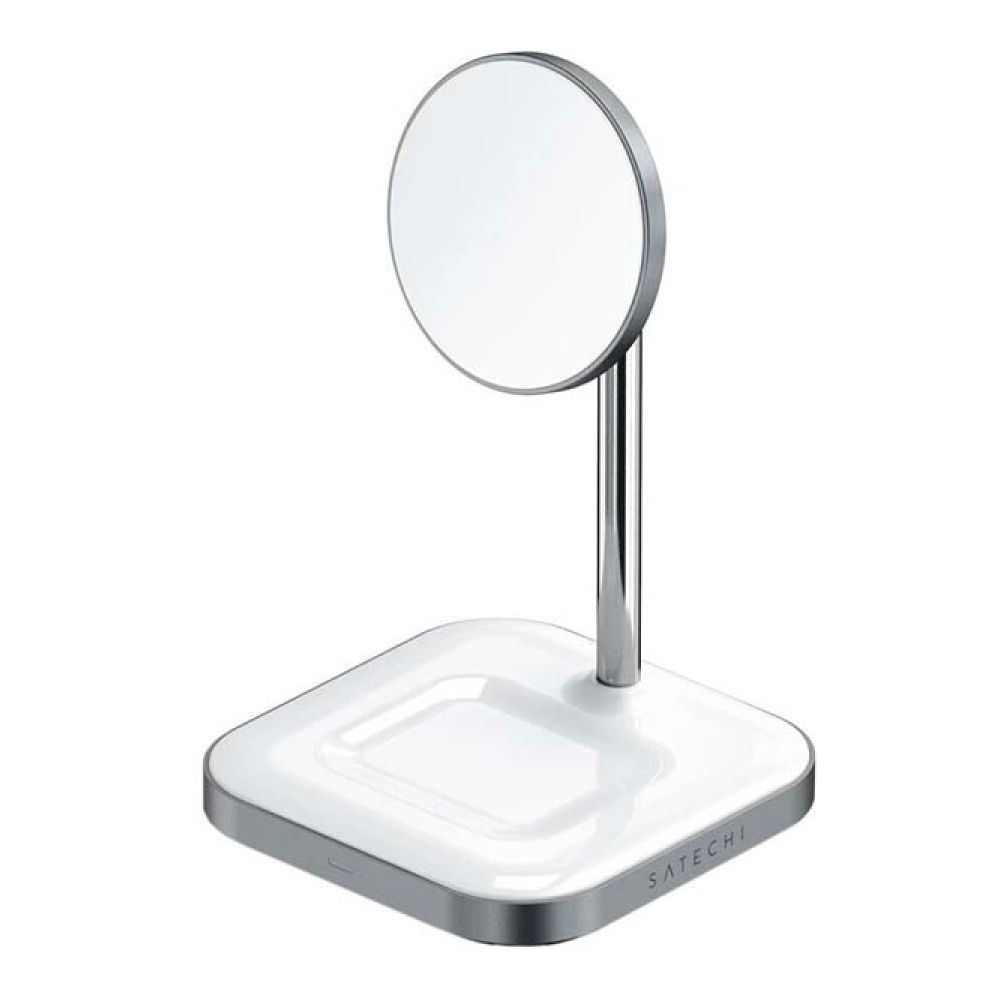 Беспроводное зарядное устройство Satechi Magnetic 2 в 1 Charging Stand. Цвет: "Серый космос"