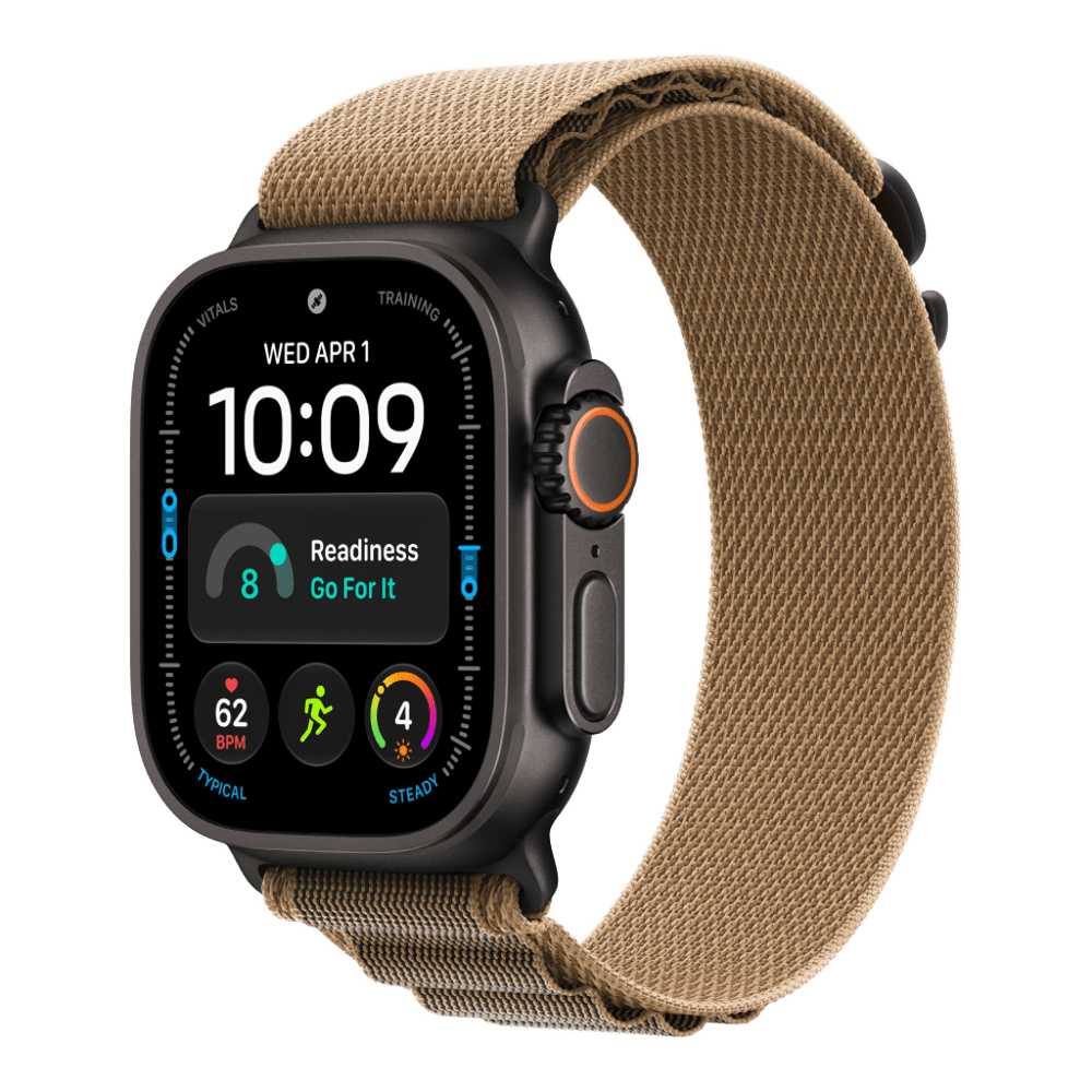 Apple Watch Ultra 4 (2026), 49 мм, черный титан, "альпийская петля" песочного цвета