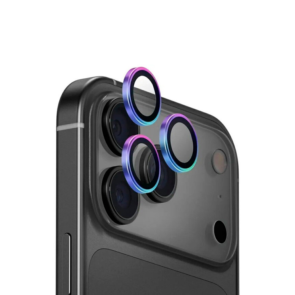 Защитное стекло OPTIX AluGuard д/камеры iPhone 17P/17PM. Цвет: радужный