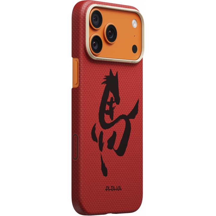 Чехол Pitaka Рисунок Лошади Cinnabar для iPhone 17 Pro.