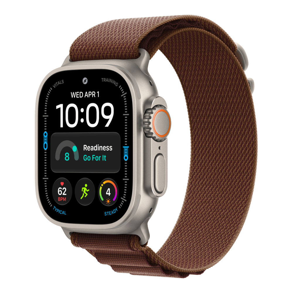 Apple Watch Ultra 4 (2026), 49 мм, природный титан, "альпийская петля" темно-бордового цвета