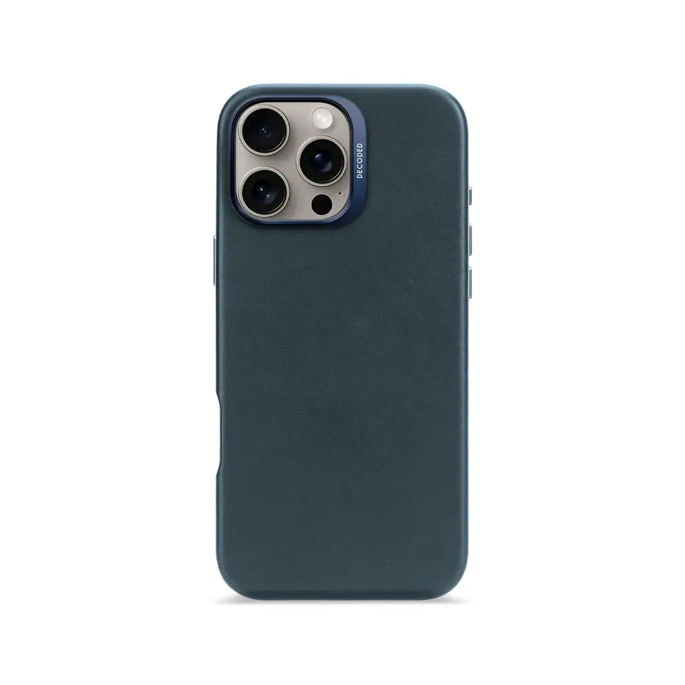 Чехол защитный Decoded Leather Back Cover для iPhone 16 Pro Max. Цвет: синий