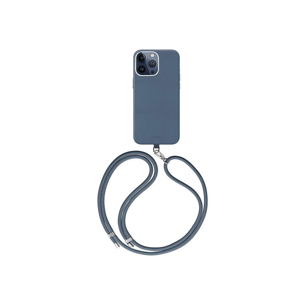 Чехол Uniq COEHL MUSE Leatherette with Strap MagSafe для iPhone 15 Pro Max. Цвет: синий