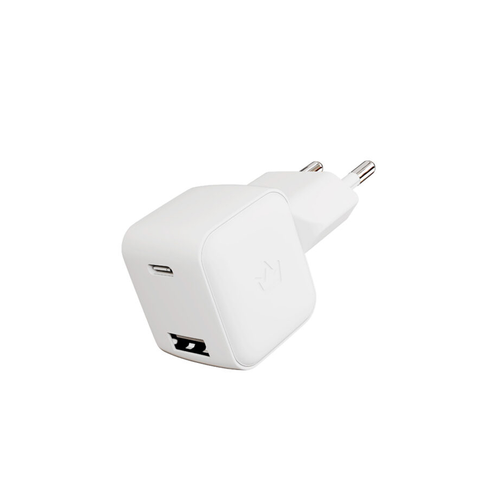 Сетевое зарядное устройство VLP G-Charge 20Вт, USB-C+USB-A, PD, QC. Цвет: белый