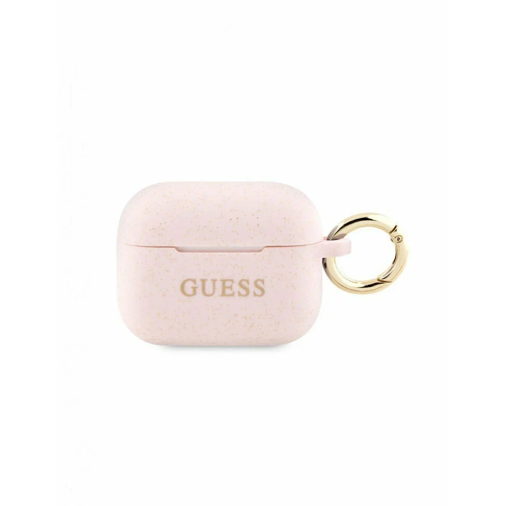 Чехол Guess Silicone with ring для AirPods Pro 2. Цвет: розовый