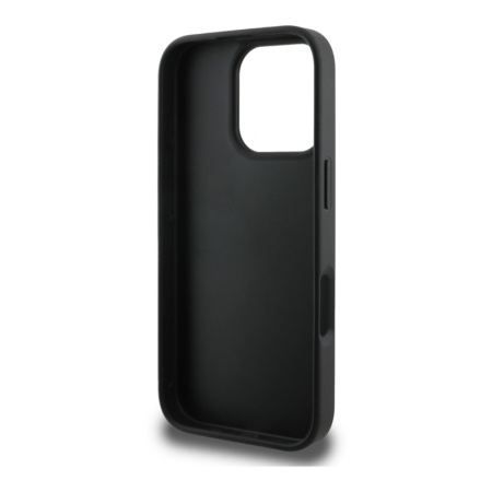 Чехол Guess PU 4G Bottom stripe Metal logo для iPhone 16 Pro Max. Цвет: серый