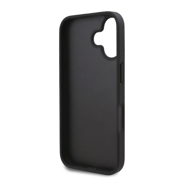 Чехол Lagerfeld Cardslot PU Grained Monogram with Pocket для iPhone 16. Цвет: чёрный