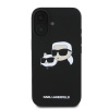 Чехол Lagerfeld Liquid Silicone NFT Karl & Choupette Heads MagSafe для iPhone 16. Цвет: черный