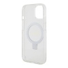 Чехол Guess PC/TPU Script logo + Ring stand Hard Glitter для iPhone 15. Цвет: прозрачный