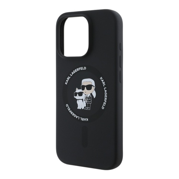 Чехол Lagerfeld Liquid Silicone NFT Karl & Choupette MagSafe для iPhone 16 Pro Max. Цвет: черный