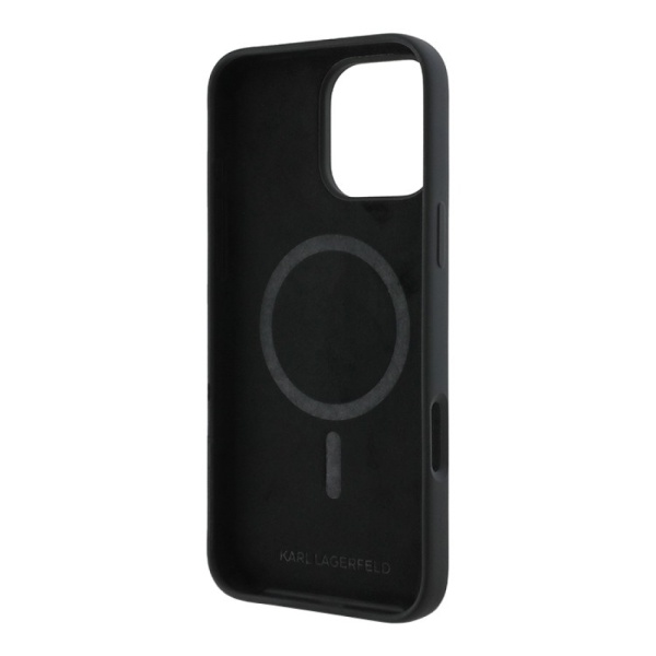 Чехол Lagerfeld Liquid Silicone NFT Karl & Choupette MagSafe для iPhone 16 Pro Max. Цвет: черный