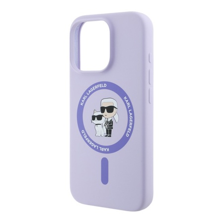 Чехол Lagerfeld Liquid Silicone NFT Karl & Choupette MagSafe для iPhone 16 Pro Max. Цвет: фиолетовый
