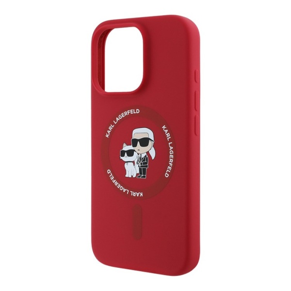 Чехол Lagerfeld Liquid Silicone NFT Karl & Choupette MagSafe для iPhone 16 Pro Max. Цвет: красный