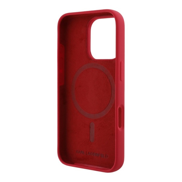 Чехол Lagerfeld Liquid Silicone NFT Karl & Choupette MagSafe для iPhone 16 Pro Max. Цвет: красный