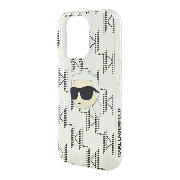 Чехол Lagerfeld PC/TPU Monogram NFT Karl Head для iPhone 16 Pro. Цвет: прозрачный