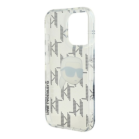 Чехол Lagerfeld PC/TPU Monogram NFT Karl Head для iPhone 16 Pro. Цвет: прозрачный