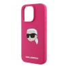 Чехол Lagerfeld Liquid Silicone NFT Karl Head MagSafe для iPhone 16 Pro Max. Цвет: фуксия