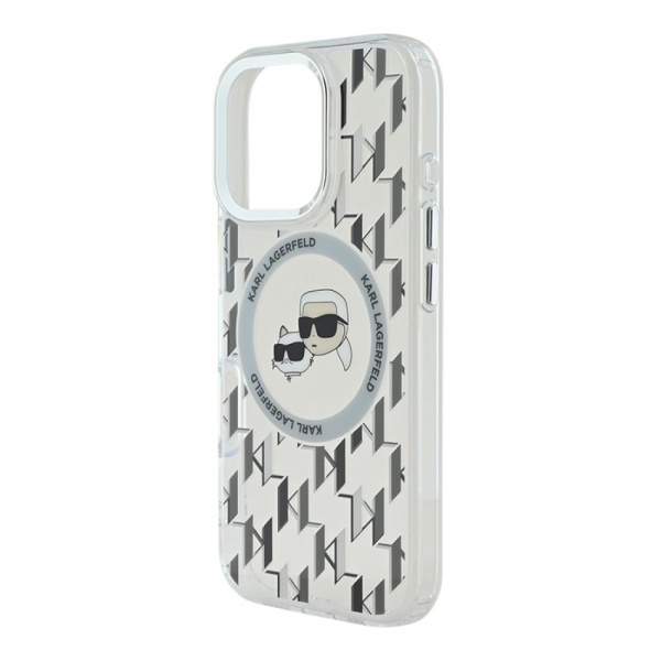 Чехол Lagerfeld PC/TPU Monogram NFT Karl & Choup Metal Cam для iPhone 16 Pro Max. Цвет: прозрачный