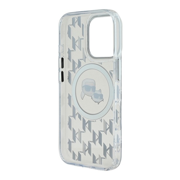 Чехол Lagerfeld PC/TPU Monogram NFT Karl & Choup Metal Cam для iPhone 16 Pro Max. Цвет: прозрачный