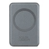 Магнитный бумажник Lagerfeld Wallet Cardslot MagSafe Stand Saffiano NFT Karl&Choupette Цвет: серый