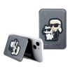 Магнитный бумажник Lagerfeld Wallet Cardslot MagSafe Stand Saffiano NFT Karl&Choupette Цвет: серый