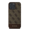 Чехол Guess PU 4G Bottom stripe Metal logo для iPhone 16 Pro. Цвет: коричневый
