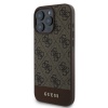 Чехол Guess PU 4G Bottom stripe Metal logo для iPhone 16 Pro. Цвет: коричневый