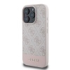 Чехол Guess PU 4G Bottom stripe Metal logo для iPhone 16 Pro. Цвет: розовый